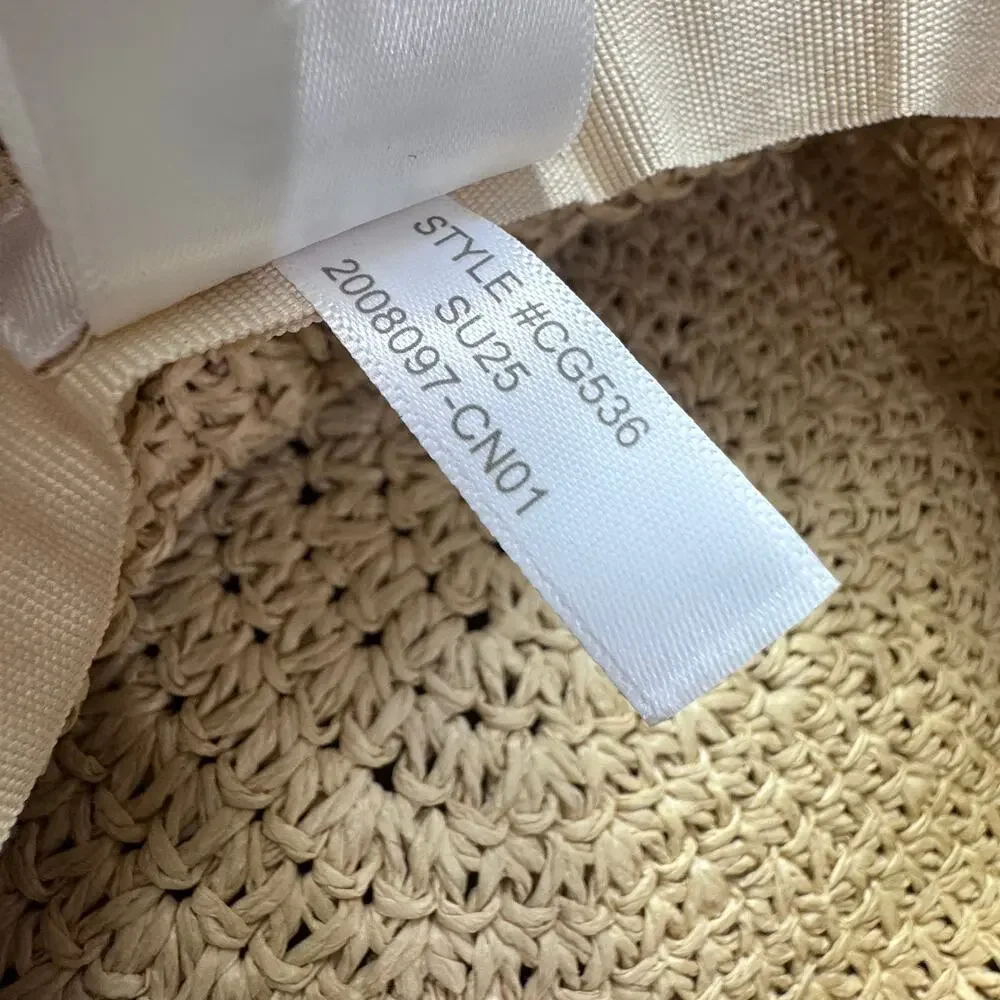 J. Crew Women's Crochet Straw Hat Paper Natural Straw Size S-M NWT